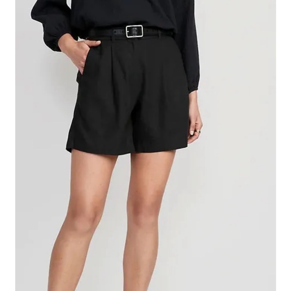 Extra High-Waisted Linen-Blend Taylor Shorts -- 6-inch inseam